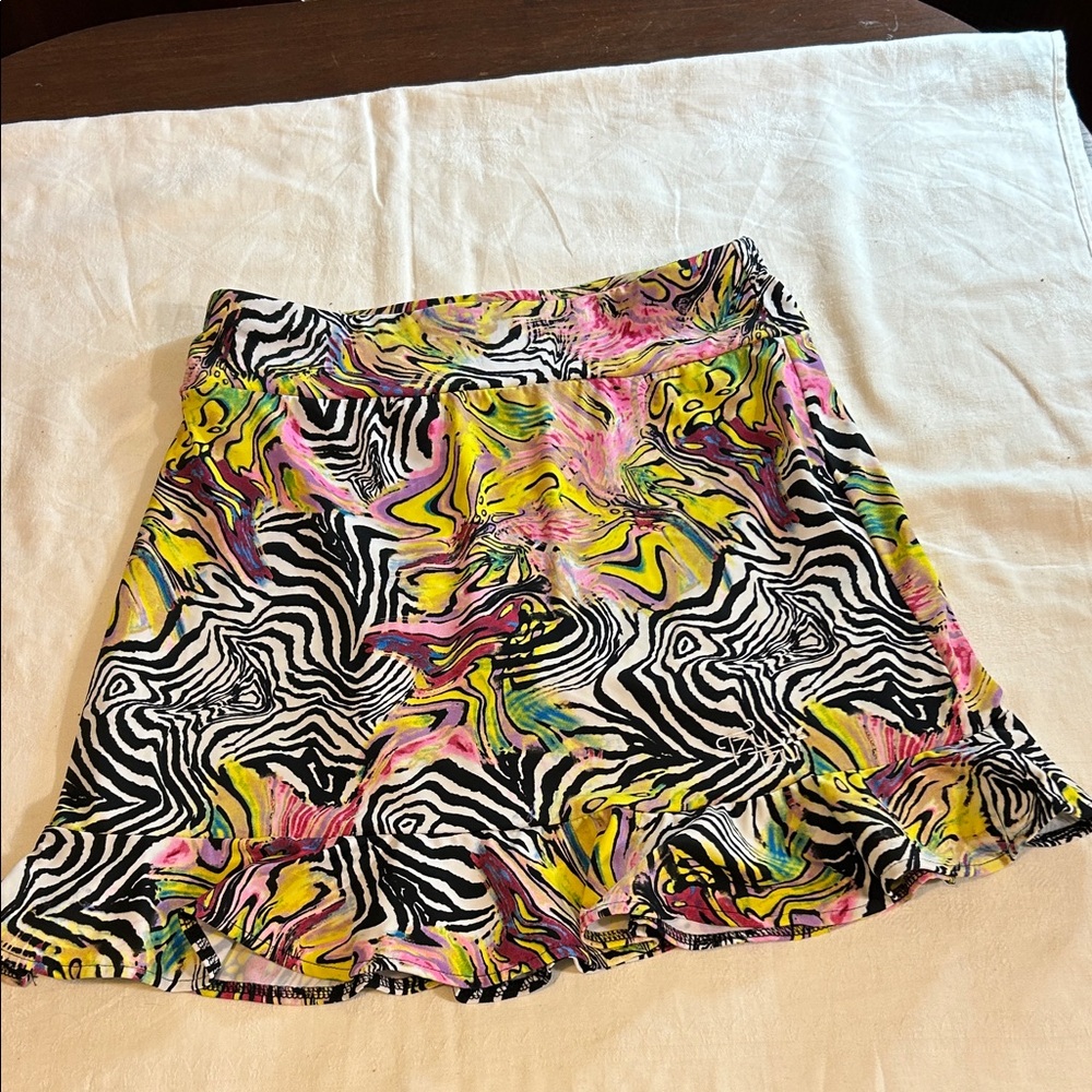 TZU TZU Women's Multicolor Zebra-Print Skirt size S